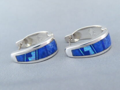 Lapis & Opal Inlay Earrings (‘Huggies’)