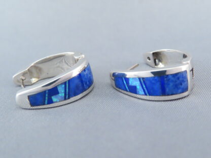 Lapis & Opal Inlay Earrings (‘Huggies’)