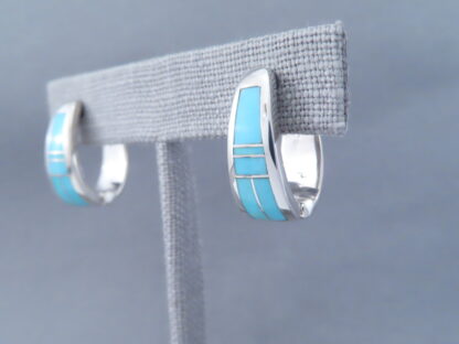 Turquoise Inlay Earrings (Huggies)