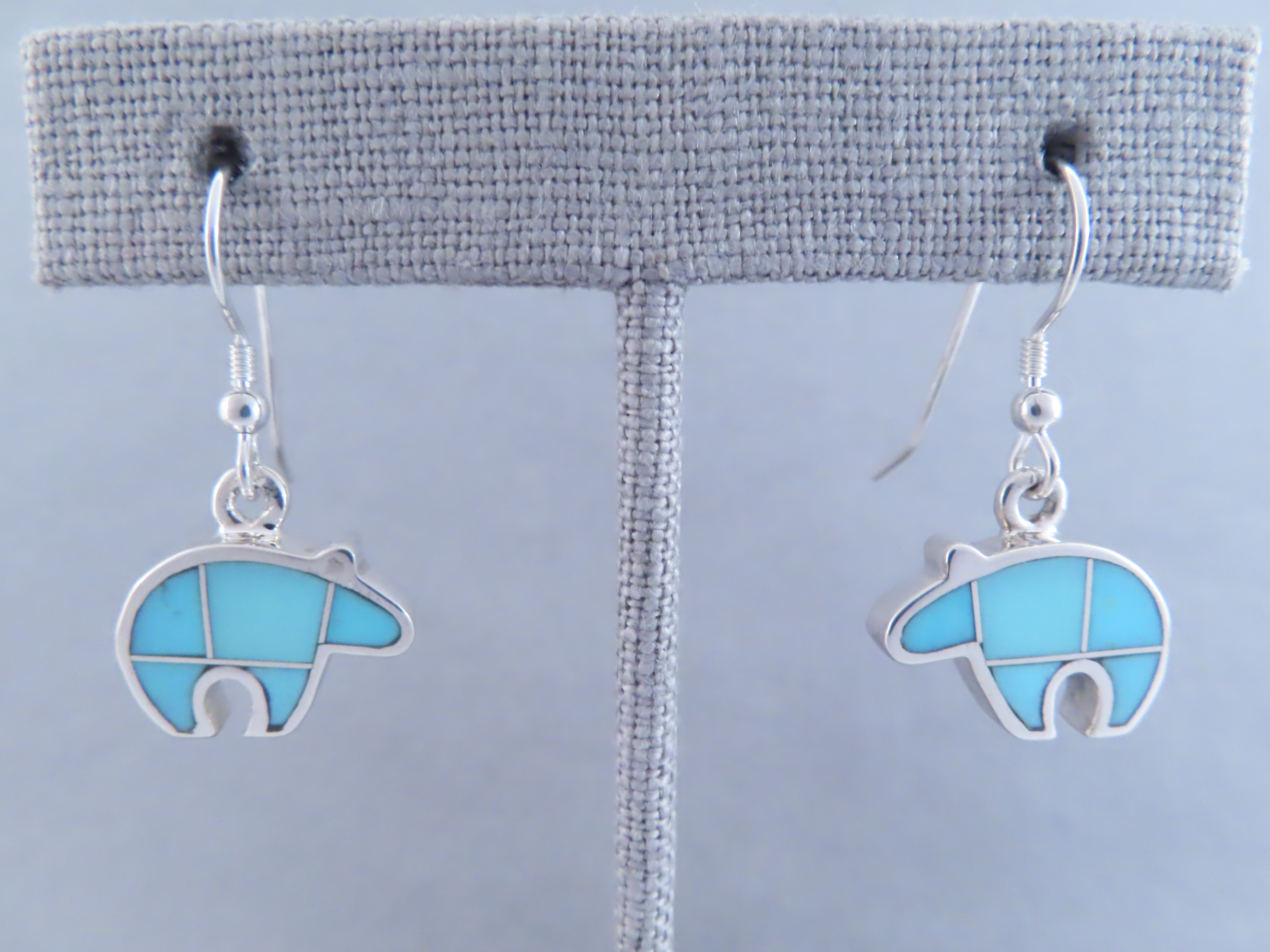 Turquoise Inlay Earrings (Bears)