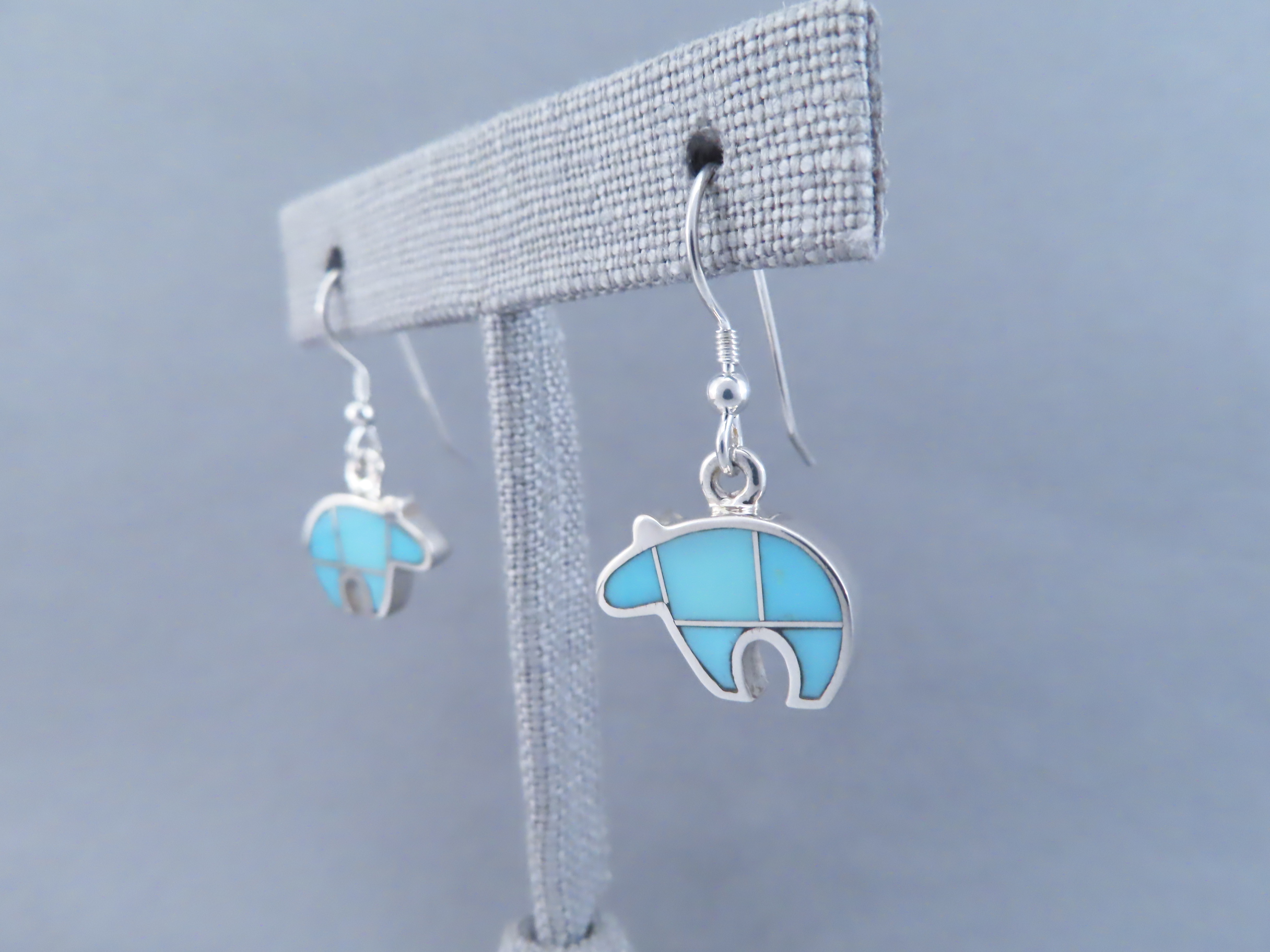 Turquoise Inlay Earrings (Bears)