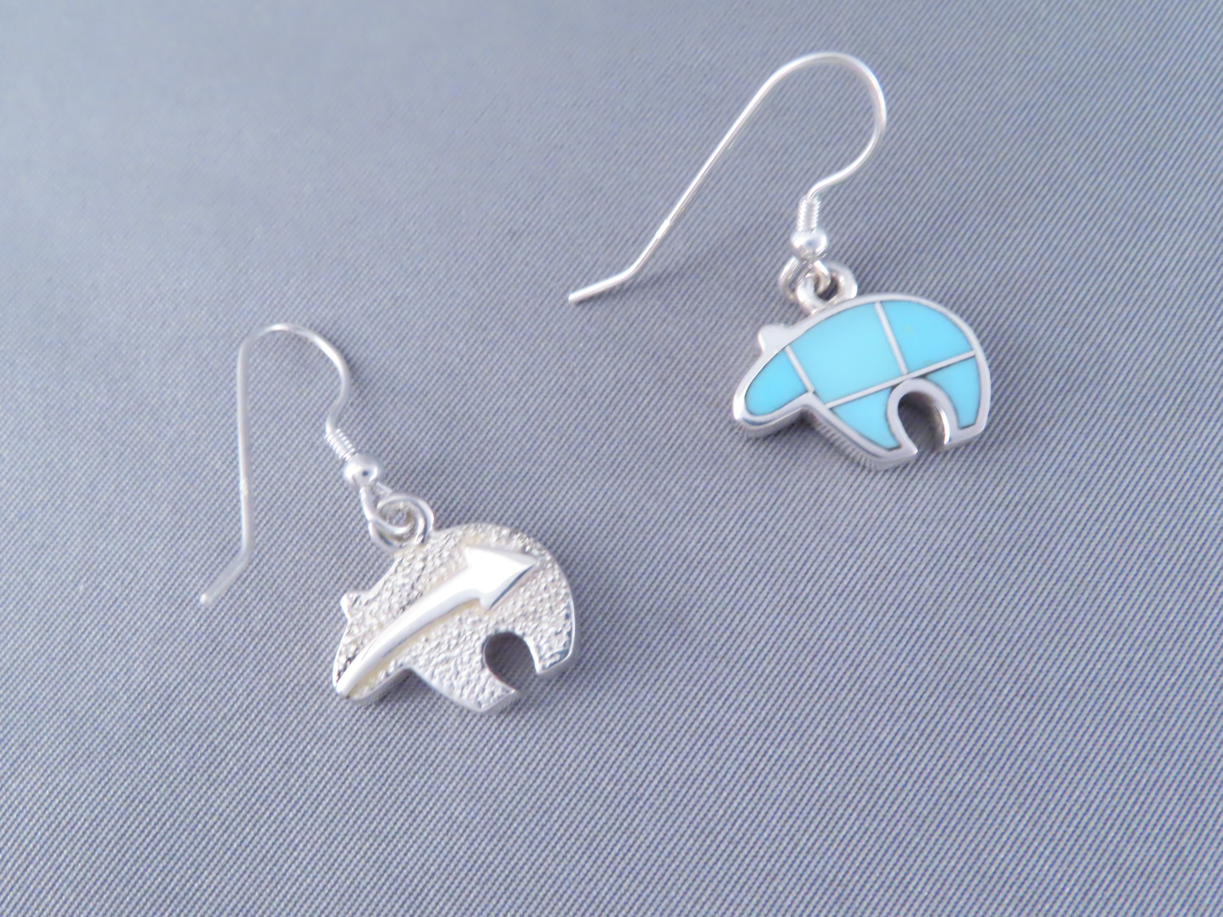 Turquoise Inlay Earrings (Bears)