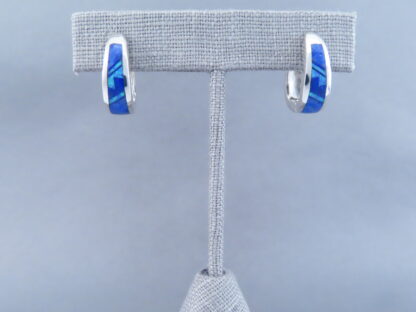 Lapis & Opal Inlay Earrings (Smaller ‘Huggies’)