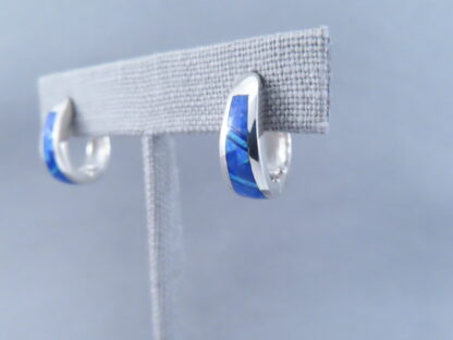 Lapis & Opal Inlay Earrings (Smaller ‘Huggies’)
