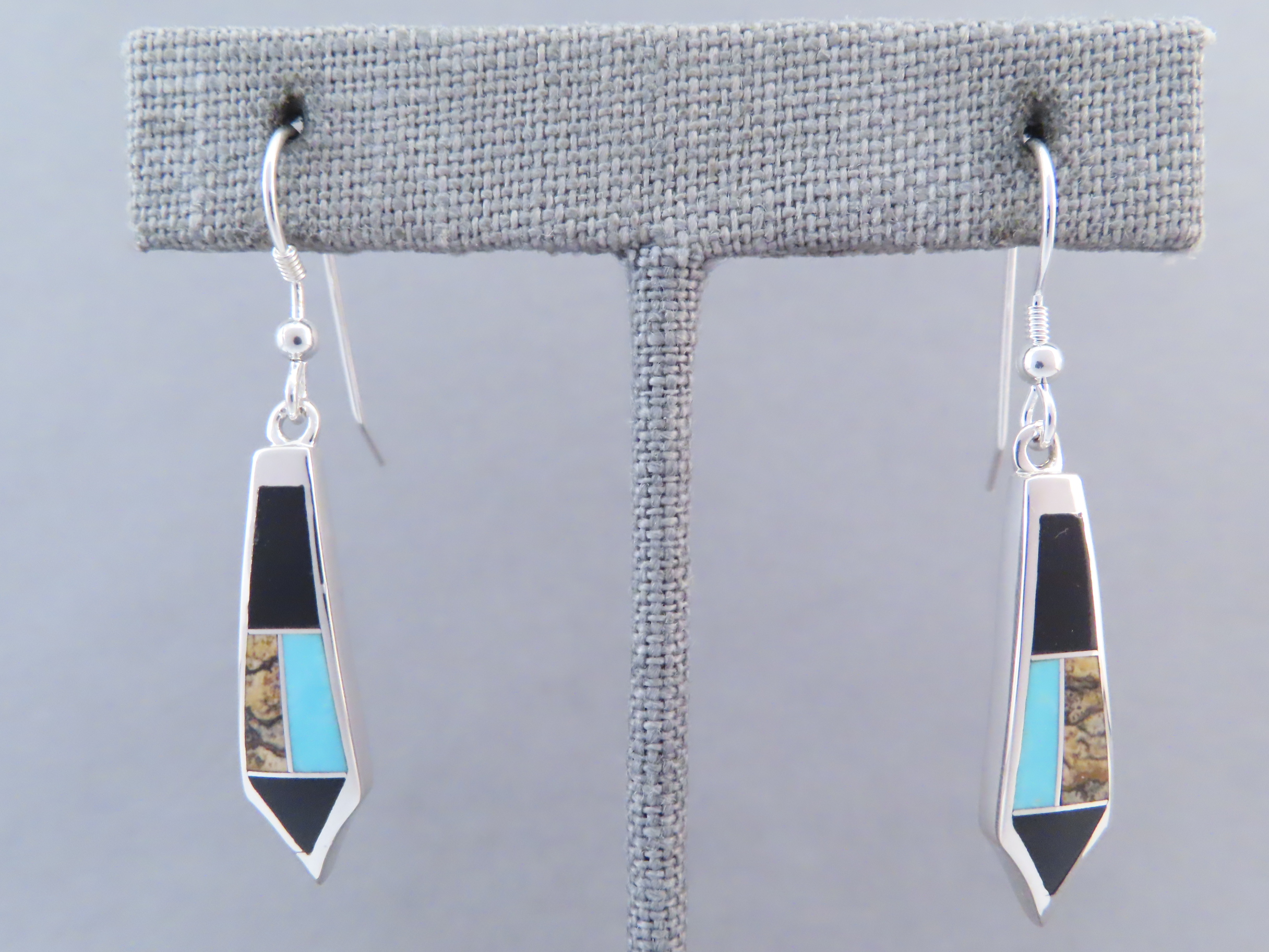 Multi-Stone Inlay Earrings featuring Turquoise