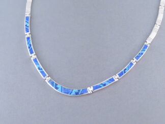 LOVELY Inlay Necklace with Lapis & Opal