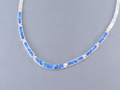 LOVELY Inlay Necklace with Lapis & Opal
