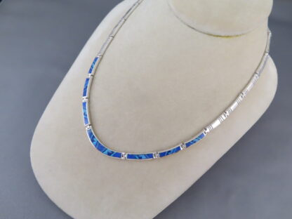 LOVELY Inlay Necklace with Lapis & Opal