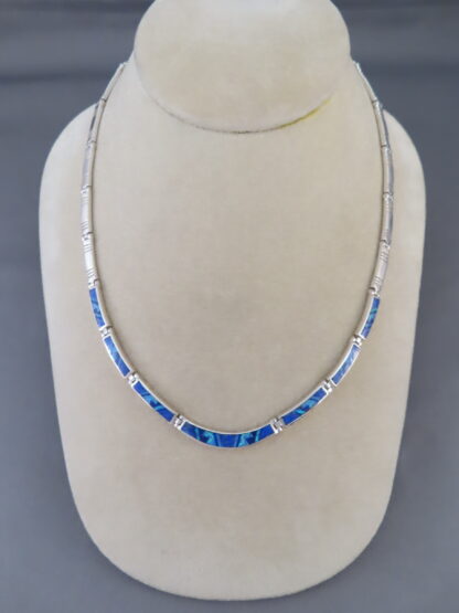 LOVELY Inlay Necklace with Lapis & Opal