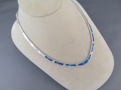 LOVELY Inlay Necklace with Lapis & Opal