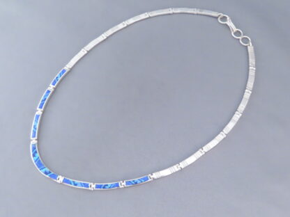 LOVELY Inlay Necklace with Lapis & Opal