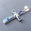 Turquoise and Lapis Inlay Cross Pendant