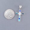 Turquoise and Lapis Inlay Cross Pendant