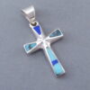 Turquoise and Lapis Inlay Cross Pendant