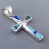 Turquoise and Lapis Inlay Cross Pendant
