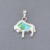 Smaller Buffalo Pendant with Green Turquoise Inlay