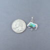 Smaller Buffalo Pendant with Green Turquoise Inlay