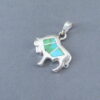 Smaller Buffalo Pendant with Green Turquoise Inlay