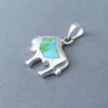 Smaller Buffalo Pendant with Green Turquoise Inlay