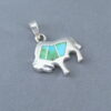 Smaller Buffalo Pendant with Green Turquoise Inlay