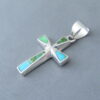Turquoise Inlay Cross Pendant (with Green Turquoise)