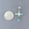 Turquoise Inlay Cross Pendant (with Green Turquoise)
