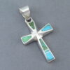 Turquoise Inlay Cross Pendant (with Green Turquoise)