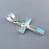 Turquoise Inlay Cross Pendant (with Green Turquoise)