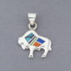 Inlaid Multi-Color Little Buffalo (Bison) Pendant