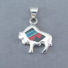 Buffalo Slider Pendant with Multi-Stone Inlay