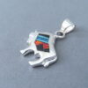 Buffalo Slider Pendant with Multi-Stone Inlay