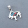 Buffalo Slider Pendant with Multi-Stone Inlay