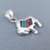 Buffalo Slider Pendant with Multi-Stone Inlay