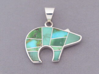 Bear Pendant with Sonoran Gold Turquoise Inlay