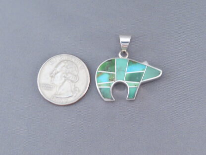 Bear Pendant with Sonoran Gold Turquoise Inlay