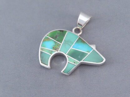 Bear Pendant with Sonoran Gold Turquoise Inlay