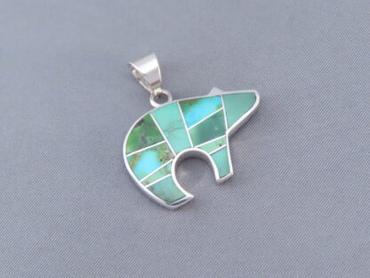 Bear Pendant with Sonoran Gold Turquoise Inlay