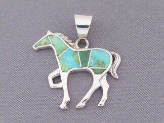 Horse Pendant with Sonoran Gold Turquoise Inlay
