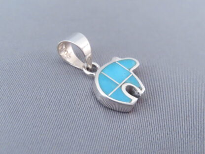 Turquoise Inlay Bear Pendant (small)