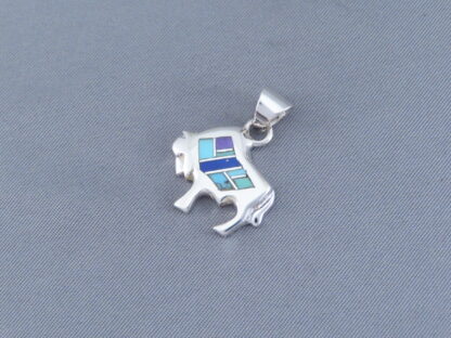 Inlaid Multi-Stone Bison Pendant (Small & Adorable)