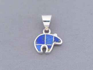 Small Lapis Inlay Bear Pendant