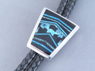 Black Jade & Turquoise Inlay Bolo Tie – FINE INLAY
