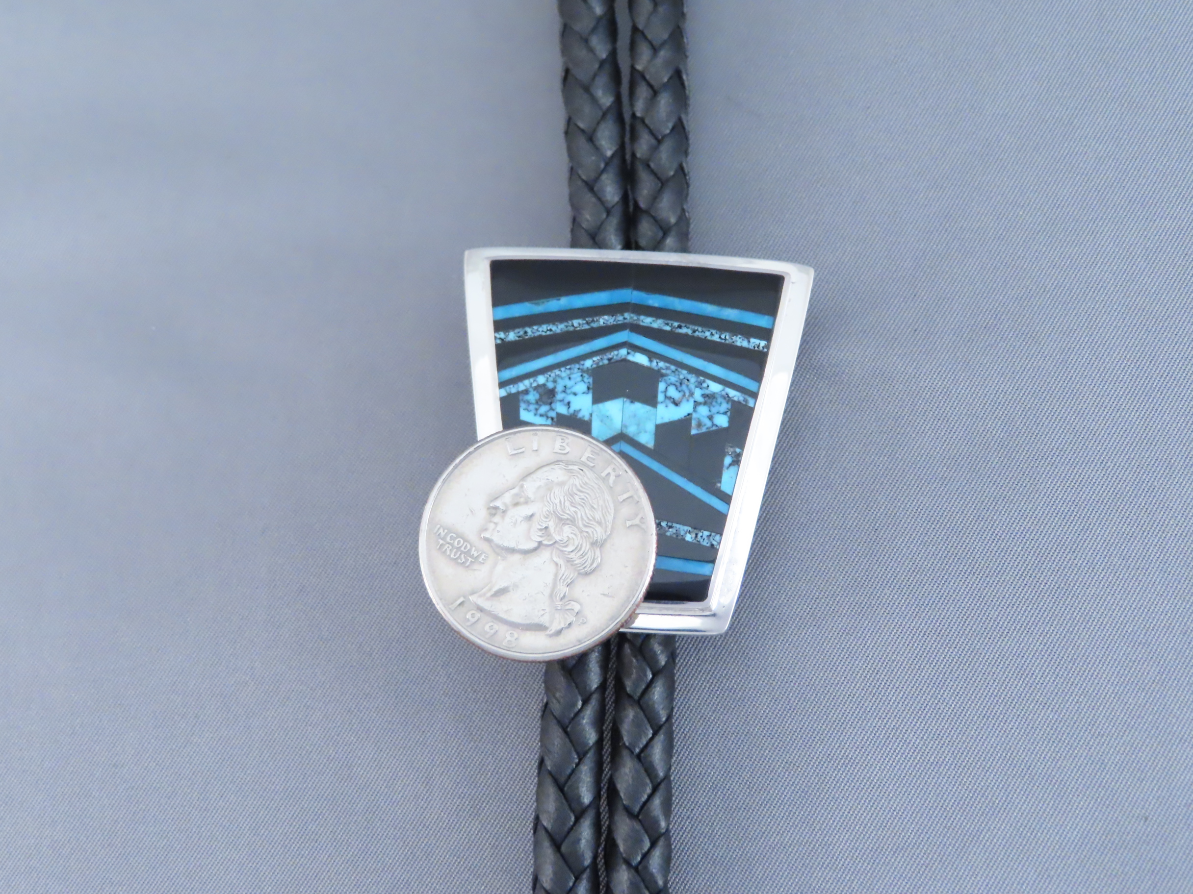 Black Jade & Turquoise Inlay Bolo Tie – FINE INLAY