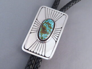 Leonard Nez Bolo Tie with Kingman Turquoise