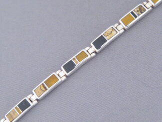 Multi-Stone Inlay Link Bracelet