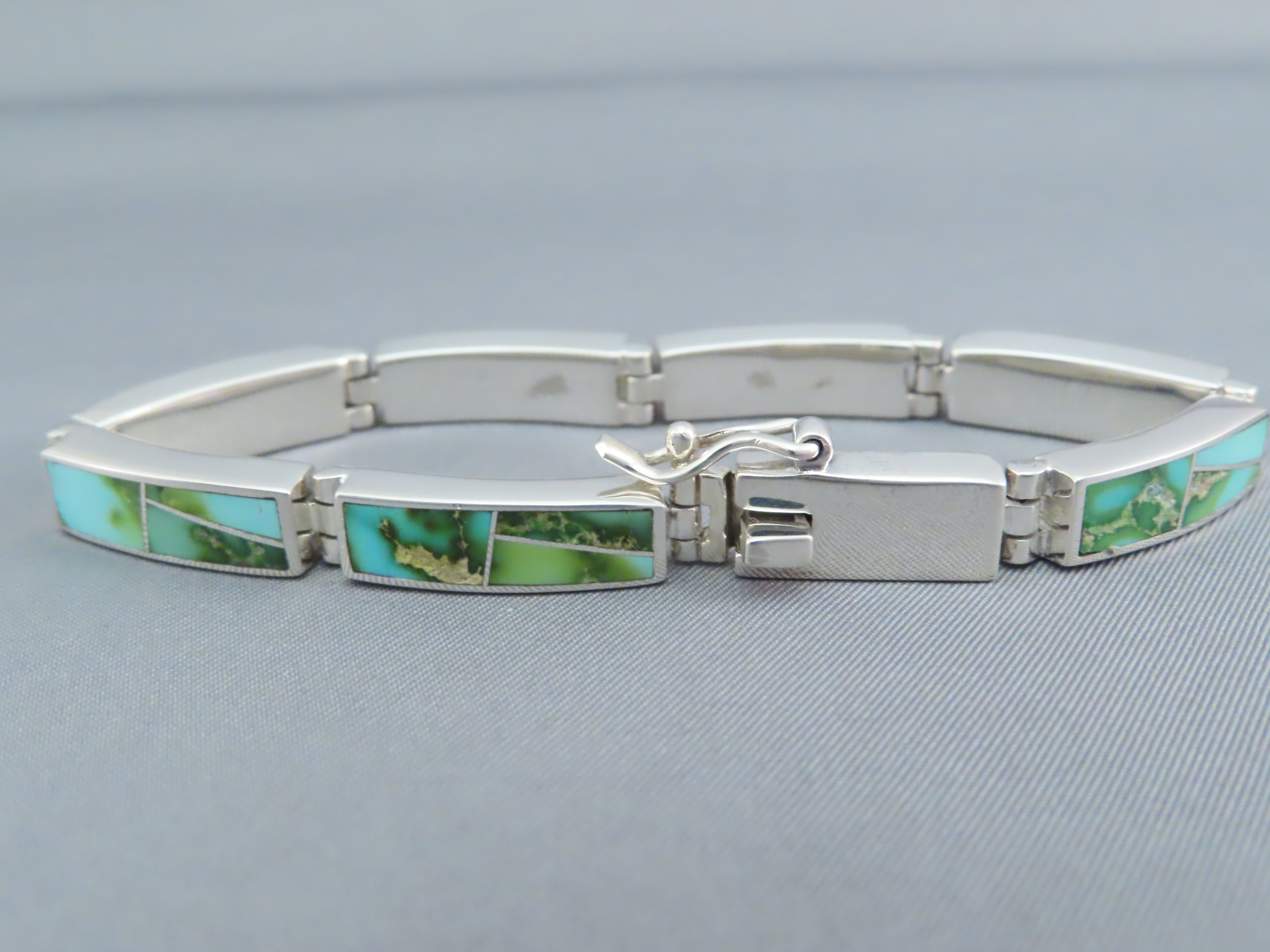 Turquoise Inlay Link Bracelet – Sonoran Gold Turquoise