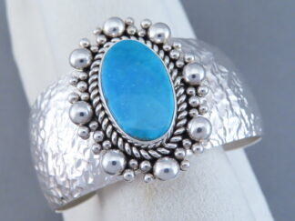 Blue Gem Turquoise Cuff Bracelet by Artie Yellowhorse