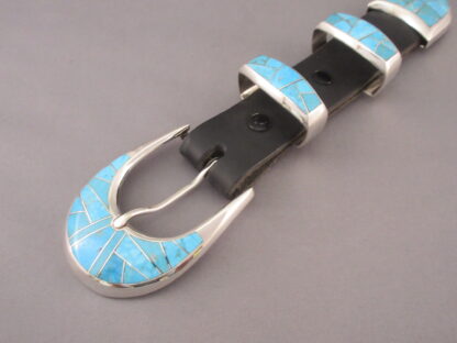 Ranger Belt Buckle Set with Turquoise Inlay
