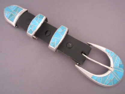 Ranger Belt Buckle Set with Turquoise Inlay