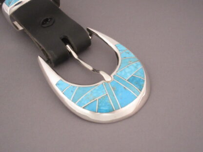 Ranger Belt Buckle Set with Turquoise Inlay